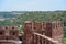 Medieval castle battlements and tower, Silves, Portugal.