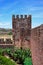 Medieval castle battlements and tower, Silves, Portugal.