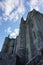 Medieval castle building and blue skies