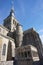 Medieval castle building and blue skies