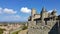 Medieval castle of Carcassonne and panorama of lower town