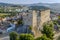 Medieval castle of El Papiol on the bank of the Llobregat river, Barcelona province, Spain