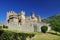 Medieval castle Fenis, Aosta valley, Italy. Defensive walls