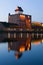 The medieval castle of Herman over the Narva river, twilight. Estonia