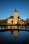 Medieval Castle of Horst. Stone tower. Woodland.