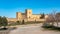 Medieval castle of Pedraza built on the esplanade of the fields of Castile, Segovia, Spain.