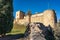 Medieval castle of Pedraza built on the esplanade of the fields of Castile, Segovia, Spain.