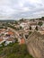 Medieval Castle, Rooftops, Houses and Walls in Obidos Village in