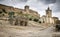 Medieval castle and Santiago church in Medellin Village, Badajoz