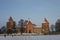 Medieval castle in Trakai, winter landscape, Vilnius County, Lit