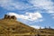 Medieval castle and windmills of Consuegra in Toledo province, C