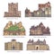 Medieval castles or old fortress architecture, set