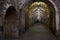 Medieval cellar in Monastery Loucky klaster in South Moravia region of the Czech Republic