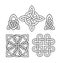 Medieval Celtic knot tattoo set. Celtic, Irish knots ornament. Celtic symbols, endless knot shape vector icon, infinite