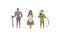 Medieval Characters Dressed Ancient Clothes Set, Armored Knight, Handmaid, Archer with Bow Vector Illustration