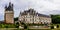 Medieval Chateau de Chenonceau spanning River Cher in Loire Valley in France.