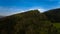 Medieval Chojnik Castle atop Karkonosze mountain in aerial shot