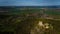 Medieval Chojnik Castle atop Karkonosze mountain in aerial shot