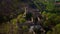 Medieval Chojnik Castle atop Karkonosze mountain in aerial shot
