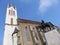 Medieval church and a monument in Keszthely, Hungary