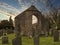 Medieval church remains and the graveyard