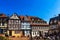 The medieval city center of historical Gelnhausen in Germany.