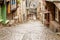 Medieval cobblestone street in Dinan