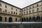 Medieval courtyard at Milan`s Castello Sforzesco, Lombardy, Ital