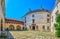 Medieval courtyard of Olesko Castle, Ukraine