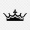 Medieval crown icon, simple black style