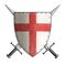 Medieval crusader knight shield with cross red and