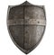 Medieval crusader\'s metal shield isolated with clipping path