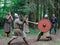 The medieval duel of two Viking warriors.