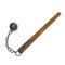 Medieval Flail with Ball and Chain on white. 3D illustration