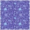 Medieval flowers pattern blue