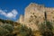 Medieval fortification walls tower in San Gimignano town