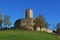 Medieval fortress called `Burg Steinsberg`  in village of Weiler, a suburb of city Sinsheim