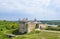 Medieval fortress with towers and defensive walls located on the right bank of the Dniester River in the Khotyn, Ukraine