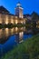 Medieval Gothic castle in Lidzbark Warminski at night