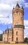 Medieval gothic Flatow tower .Babelsberg park Potsdam , Germany.