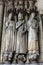 Medieval gothic statues on entry to Eglise St. Germain l`Auxerrois in Paris