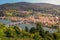 Medieval Heidelberg old town cityscape from above, Germany