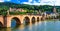 Medieval Heidelberg - view of famous Karl Theodor bridge and ca