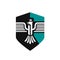 medieval heraldic crest shield emblem powerful bird coat of arms logo