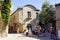 Medieval house in an alley of the fortified city of Carcassonne