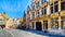 Medieval houses with step gables along the cobblestone streets of the historic city of Bruges, Belgium