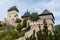 Medieval Karlstejn Castle from the lower courtyard