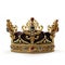 Medieval king crown isolated on white created with Generative AI. Luxury royal item.
