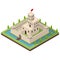 Medieval Kingdom Concept 3d Isometric View. Vector