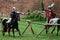 Medieval knights jousting